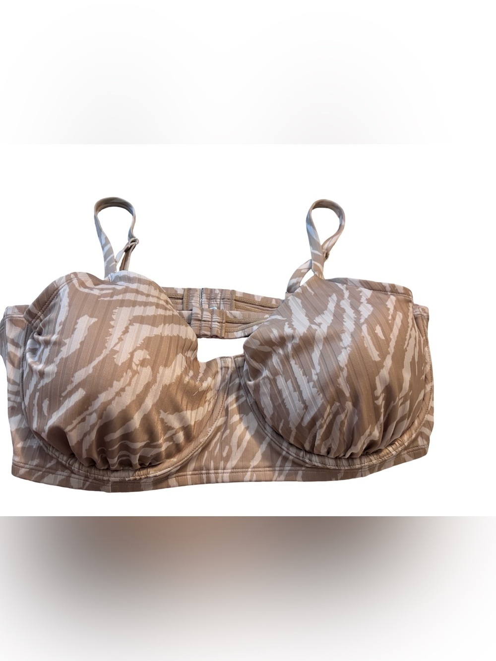 wild fable Beige Zebra-Print Bikini Top
